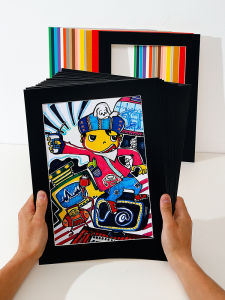 Simple DIY Hard Cardboard Picture Frame Childrens Artwork Display Photo Wall Inner Lining Photo Frame Rectangle Shape Home Decor