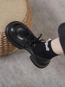 WANGGONGZHU | Womens Fleece Lined Thick Bottomed Slip-On Shoes Casual Fashionable Leather Comfortable High Heel Deep Mouth Round Toe Shoes