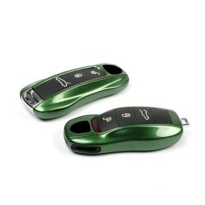 Car Key Shell Mamba Green for Porsche Panamera Macan 911 718 Taycan Boxster Tayenne 2011-2017 Remote Control Fob Case