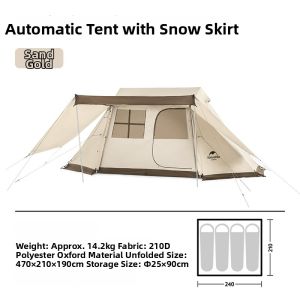 NatureHike | Portable Foldable Weatherproof Tent for 3-4 Person 3-4p