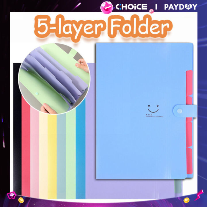 A4 Organ Folder 5 Layers Macaron Colors File Manager Storage Simple ...