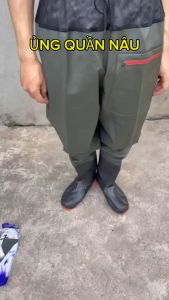 {CÓ TÚI} Ủng lội nước dài liền quần đế cứng size 35-46 quần ủng bảo hộ lao động ủng câu cá ủng thủy sản