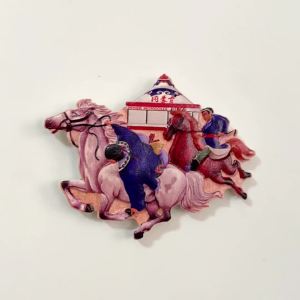 Inner Mongolia Baoben Horse 3D Painted Magnet i Sejuk Menunggang Magnet Kuda Cenderamata Magnet Pelancongan China