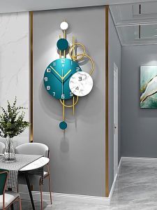 HOL Modern Marbled Geometric Luxury Wall ClockArt Nordic Style Atmospheric Mute Wall Watch Creative Hanging Decor Mechanical Wall Clock