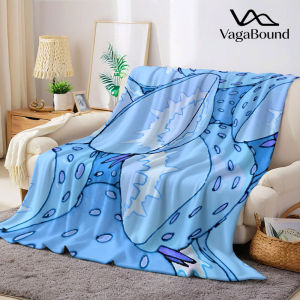 BILIBILI | Pastel Blue Strawberry Flannel Blanket Warm Soft Halloween Christmas Decorative Couch Warm Cozy All-Season Gift