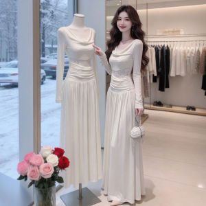 CHANGTONG | Attractive Fitted Dress with V-neck Design and Waist Emphasis