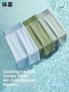Breathable Antibacterial Ice Silk Thin Loose Mens Boxers