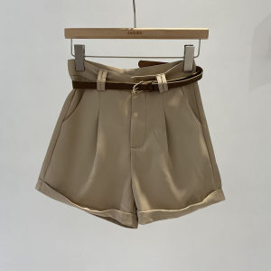 กางเกงขาสั้นผู้หญิงทรงสลิมฟิตเอวสูงสีกรมท่า ทรงหลวม สไตล์เกาหลี กางเกงขายาวทรงสลิมฟิตสำหรับฤดูร้อน