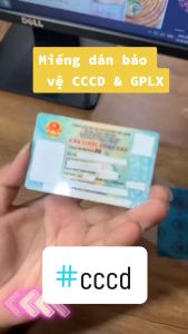 [Combo 100 bộ] Tấm dán căn cước công dân CCCD/Miếng dán bằng lái xe BLX tấm dán cường lực dẻo nano màu xanh 9h+