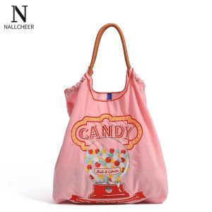 NALLCHEER กระเป๋าสะพายผญ กระเป๋าสะพายผู้หญิง กระเป๋าข้างและสะพายข้าง กระเป๋าผ้าไนล่อน ผ้าปักลายกระเป๋าช้อปปิ้งญี่ปุ่นกระเป๋าถือไนลอนกระเป๋าถือกระเป๋าใส่เบนโตะสิ่งแวดล้อม