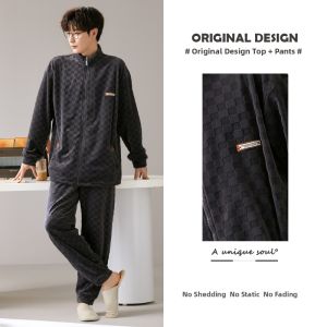 GONGDIE | Island Fluffy Warm Thick Outwear Couples Pajamas Set