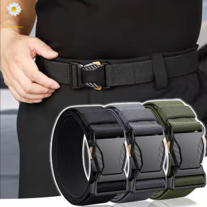 Mens Belt Quick Release Buckle Belt High Quality Canvas Nylon Belt Adjustable Tactical Belt Outdoor Training Belt