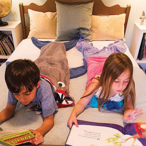 INS Boys and Girls Sleeping Bag Shark/Mermaid Tail Blanket Flannel Casual Blanket Air Conditioner Cover Blanket Thin