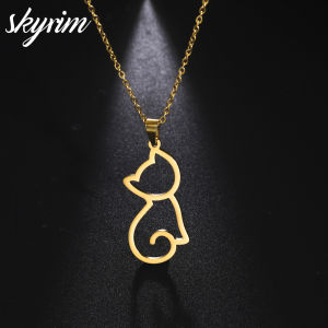 สร้อยคอจี้ดีไซน์กลวงรูปสร้อยคอแมวน่ารัก SKYRIM สำหรับเพื่อนๆ
