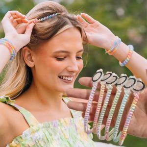 สายรัดศีรษะเชือกที่รัดผมโทรศัพท์แบบยืดได้แถบรัดศีรษะสำหรับเล่นกีฬาผู้หญิงหญิงสาวอเนกประสงค์โดนัทรัดผมหางม้าโฟมล้างหน้าเครื่องประดับผม