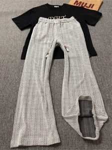 กางเกงวอร์มทรงตรงผู้ชายสไตล์อเมริกัน ทรงหลวม กางเกงขายาวทรงตรง ทรงสลิมฟิต กางเกงขายาวทรงตรง