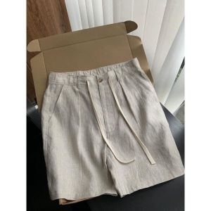 YEBO | Plus Size Retro Linen Loose Drawstring Shorts