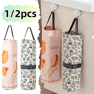 1/2pcs Multipurpose Garbage Bag Storage Dispenser Garbage Bag Organizer Cartoon Pattern Grocery Bag Holder Bottom Opening Tools