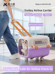 YUEXIAOMENG | Portable Pet Carrier with Wheel for Air Travel and Car Use