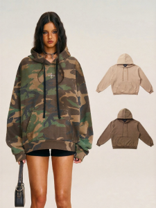 SMFK | Vintage Camouflage Statue Pullover Hoodie