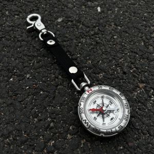 Outdoor Camping Sports Bag Pendant Compass Belt Accessory Mountain Climbing Tool Keychain Zinc Alloy Creative Gift