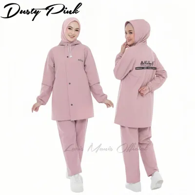 JAS HUJAN !! RAINCOAT SETELAN PRIA WANITA DEWASA BY AKULA BAHAN PVC 0.25 ELASTIS DAN ATI SOBEK
