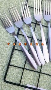 Set Sendok & Garpu Makan Stainless Steel Polos 12pcs - Warna Perak