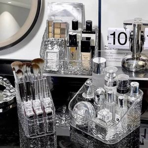 RAK1550 Kotak Penyimpanan Kosmetik Produk Perawatan Kulit Lipstik Kuas Rias Akrilik Pola Gletser Kemewahan Ringan Rak Penyimpanan Serbaguna