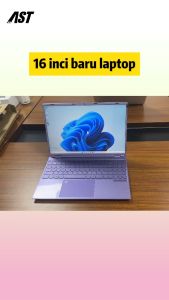AST Laptop Baru Ungu/Pink Ram16G+512 GB SSD 16 Inch 180° Lipat Windows 11/Office Garansi 1 Tahun