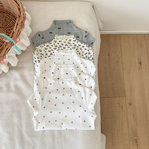 Girls Base Shirt Autumn New Outfits Baby Western Style Long Sleeve T-shirt Childrens Half High Collar Tops