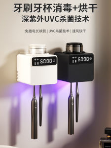 Smart Toothbrush Disinfecter Wall-Mounted Electric Toothbrush Holder with Drying Function Modern Minimalist Style Toiletries Organizer