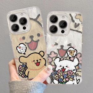 Cartoon Dog Couple Phone Case Anti-Fall Protection Cover for OPPO Reno13 12Pro Find X8 X7 Acrylic Creative Style Female Model