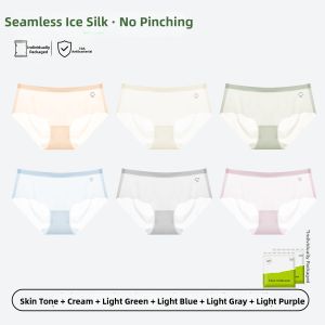 Seamless Cool Silk No Wedgie Summer Lightweight Cotton Antibacterial Crotch Briefs