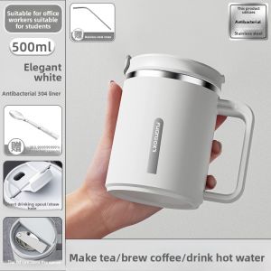 XIAOCHUSHU | Breakfast Cup with Lid and Spoon for Oatmeal and Milk