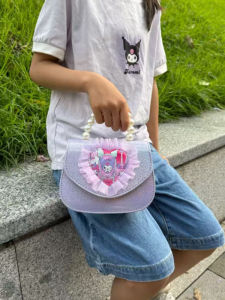 Cute Cartoon Kids Crossbody Bag Flashing Light Baby Girl Summer Bag Meileti Childrens Fashion Small Bag Synthetic Material