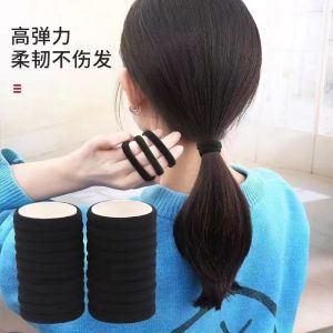 Women Black Headband Tie Hair Rubber Band High Elastic Hair Band Rubber Adult Rubber Band Thickened Bold Hair Rope Ponytail Headband