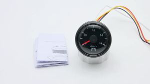12V Car Accessories 2" 52mm VOLT Meter 8-16V Waterproof Voltage Gauge with 7 Colors Backlight for Car Boat Marine