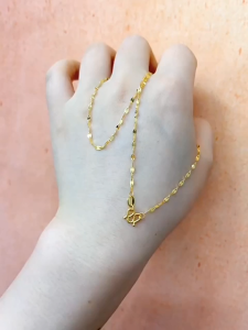 Rantai leher gila2 emas bangkok cop 916 original gold lip necklace womens jewelry 项链