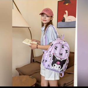 J&B 43CM Girl Kids Cute Sarnio Kuromi Large Capacity Breathable Multipurpose Backpack School Bag Beg Budak Perempuan女童背包