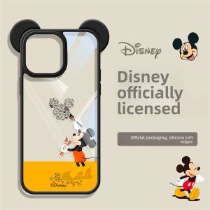 KEYOUQU | Disney Collaborative Mickey Ear Cartoon Design Phone Case With Lanyard Handheld Protection For Apple 16 Pro iPhone 16 Cute And Premium Feel