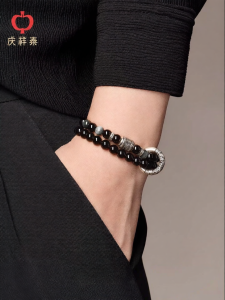 QINGXIANGTAI | Natural Obsidian Water Nourishing Male Bracelet
