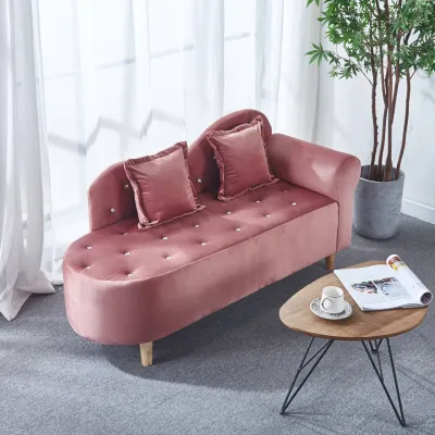 Small Apartment Affordable Mini Velvet Sofa Chaise
