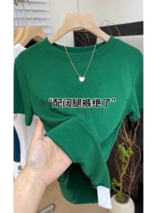 Áo Thun Nữ Tay Ngắn Cổ Tròn Ôm Vừa Vặn Thời Trang Mùa Hè Màu Trơn Phong Cách Hàn Quốc Thường Ngày