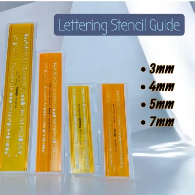 Lettering Stencil Guide Engineering Supply - 3mm 4mm 5mm 7mm - Stationery Craft & Gift Cards School Office Storage Organizers Desk Organisers