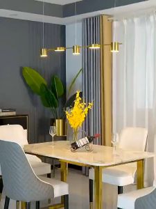 Đèn Thả Trần Bằng Đồng 3-5-6 Đầu Đèn Chùm Led Điều Chỉnh Độ Sáng Hiện Đại Phòng Khách Nhà Bếp