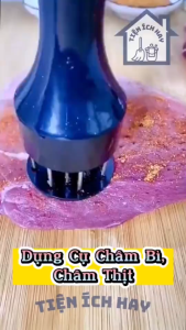 Dụng Cụ Châm Bì Châm Thịt Lợn 16 Lỗ Xiên Đâm Thịt Làm Mềm Thịt Xăm Bì Chế Biến Lợn Quay Da Giòn