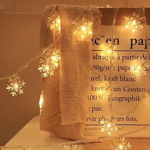 Snowflake LED String Lights Fairy Lights Snowflake Star Ball Christmas Garlands Outdoor String for Room Wedding Party New Year Decoration for Bedroom Dorm Patio Garden Christmas Party for Christmas Xmas Gift