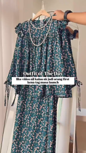 ZOE ARISAH Lency Kurung Raya 2026 Kedah Moden Muslimah Printed Bunga Kecil Floral Baju Raya Wanita Elegant Viral Murah ZOE ARISSA