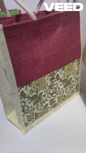 Eco-Friendly Traditional Jute Lunch Bag | Multipurpose Tote for Grocery Shopping & Travel Jute Bag | Pack of 1 | Size: 10(H) x 9(W) Inches