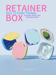 Invisible Portable Denture Storage Box with Mirror